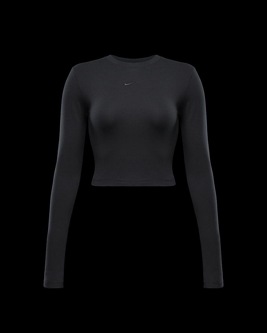 Nike women's long sleeve crop top best sale